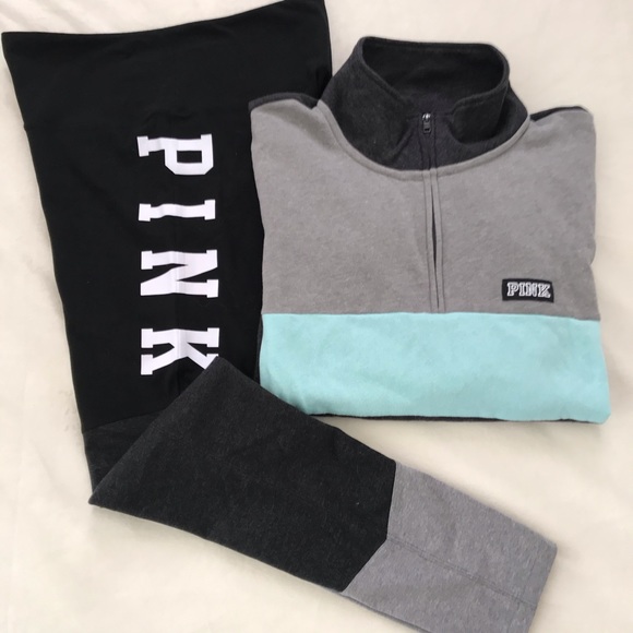 PINK Victoria's Secret Pants - VS pink perfect half zip pullover & leggings ~L